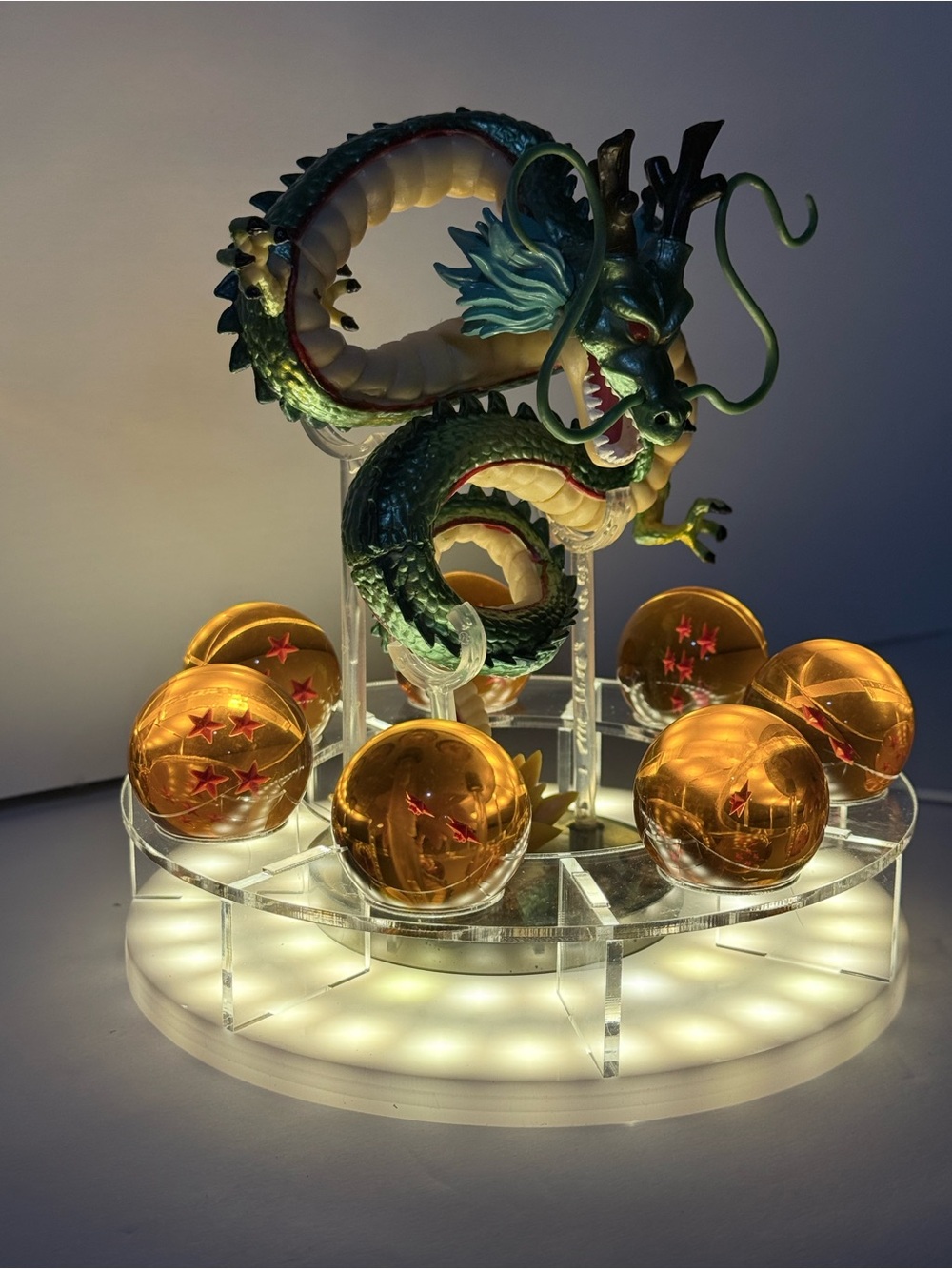 Green Dragon Figurine Playset with Amber Dragon Balls
